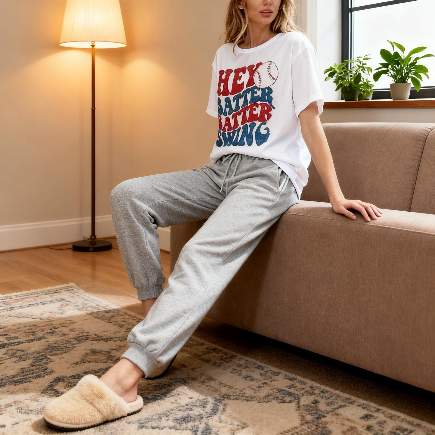 Baseball Mom Oversized Shirt | Hey Batter Batter Graphic Tee