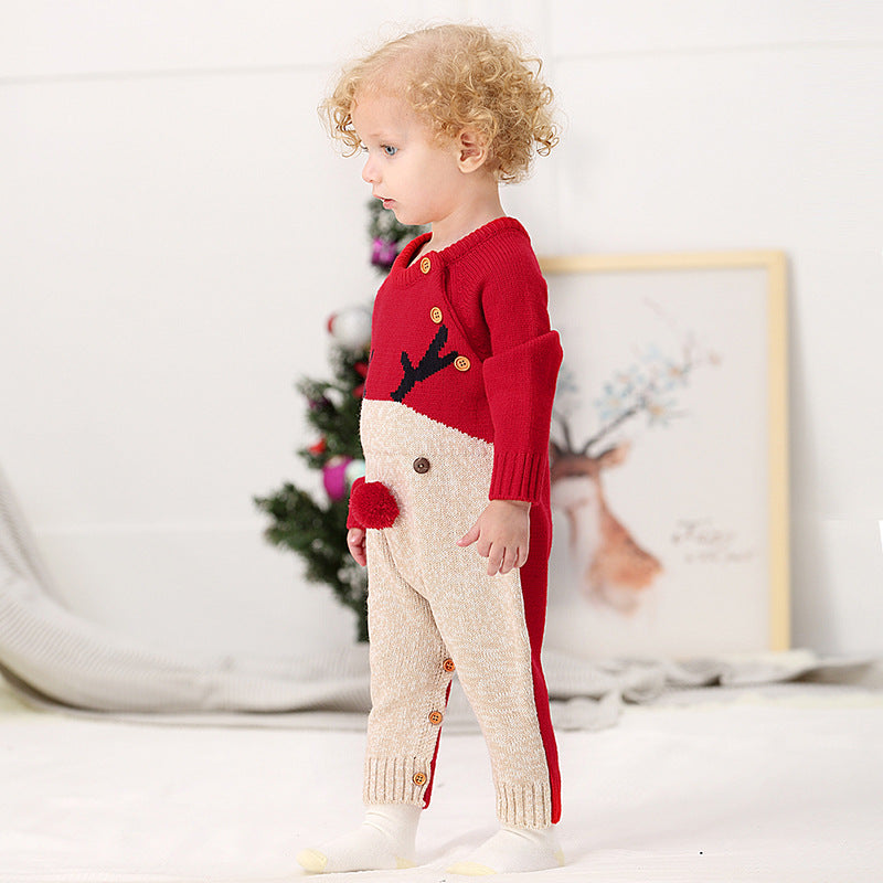 Kids Christmas Knitted Sweater – Holiday Reindeer Winter Pullover for Boys & Girls