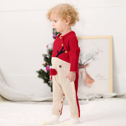 Kids Christmas Knitted Sweater – Holiday Reindeer Winter Pullover for Boys & Girls