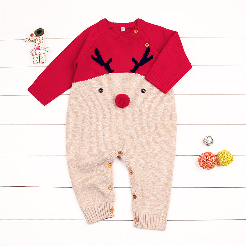 Kids Christmas Knitted Sweater – Holiday Reindeer Winter Pullover for Boys & Girls
